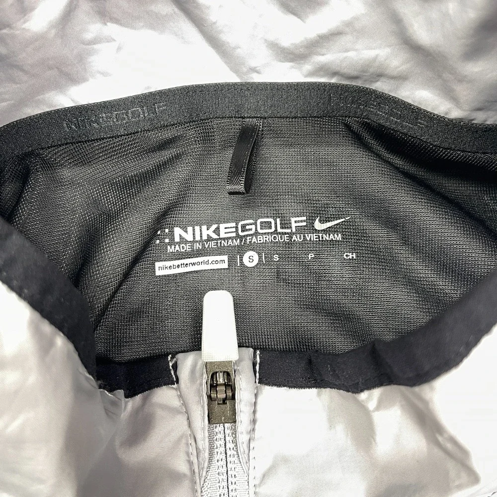 Nike Golf Fordham University Windbreaker Jacket Mens Small Gray White Full Zip‎
